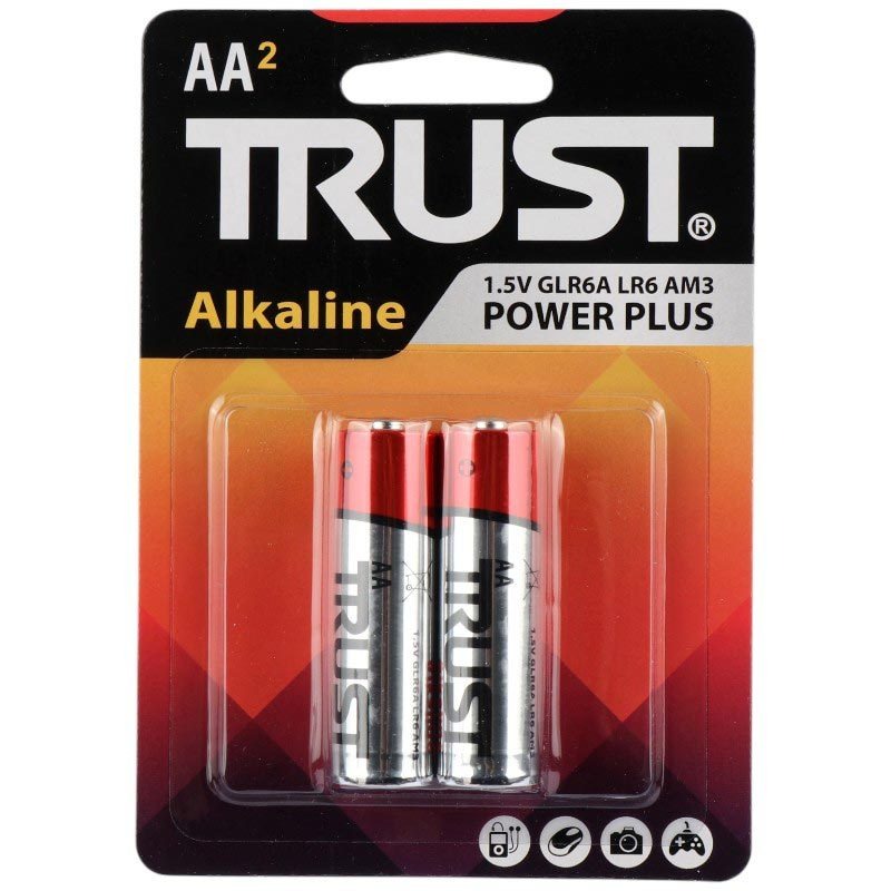 باتری قلمی تراست Trust Alkaline Power Plus LR6 AA 1.5V بسته 2 عددی