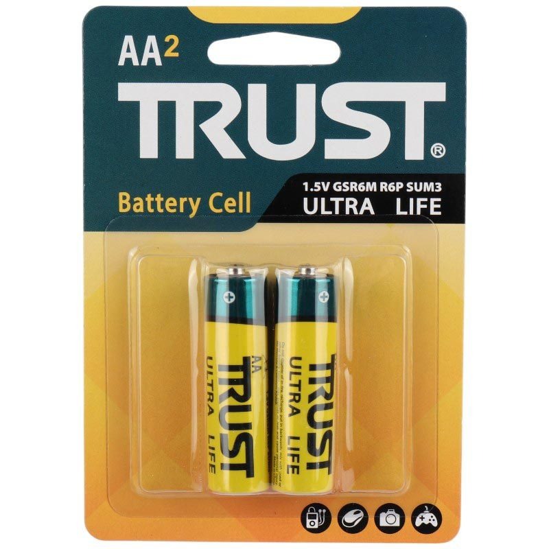 باتری قلمی تراست Trust Ultra Life R6P AA 1.5V بسته 2 عددی